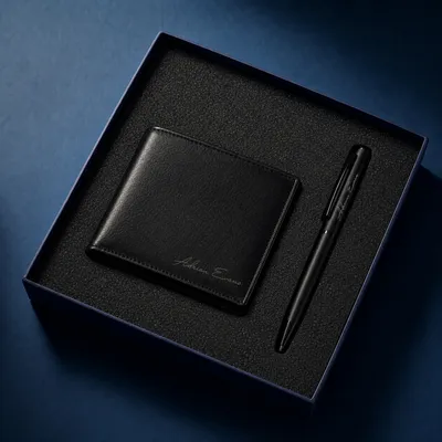 Personalized Pen and Wallet Set with Box