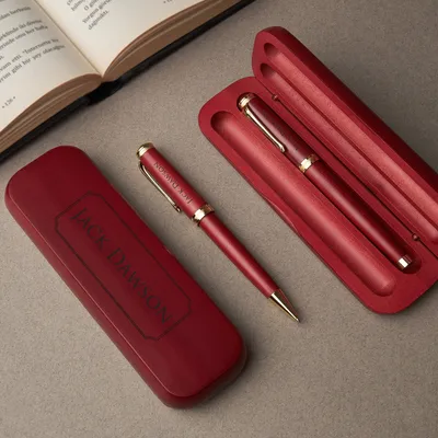 Personalized Pen Set with Wooden Box