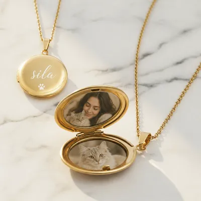 Personalized Pet Mom Photo Locket Necklace