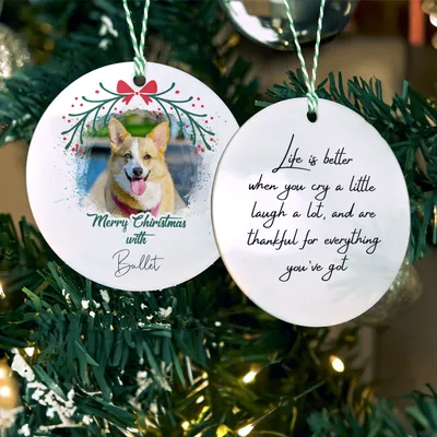 Personalized Pet Photo Christmas Ornament