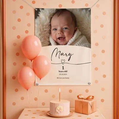 Personalized Photo Birthday Banner - 27 x 37 inches