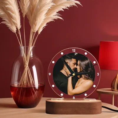 Personalized Photo LED Lamp Desk Clock