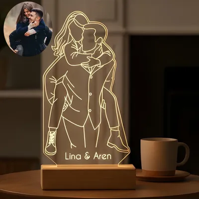 Personalized Photo Line Art LED Lamp Gift