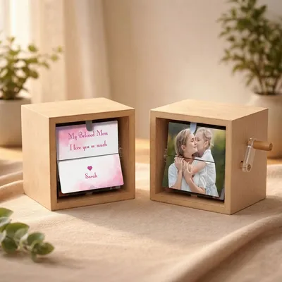 Personalized Photo Message Wooden Flipbook for Mom