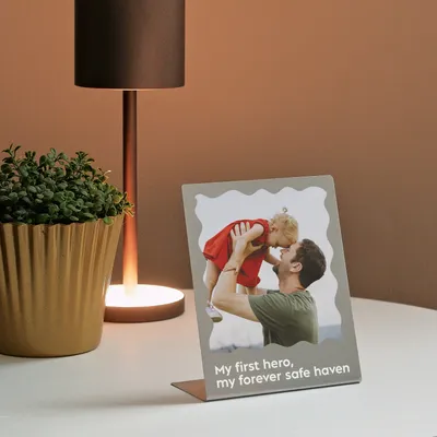 Personalized Photo Metal Desktop Frame for Dad
