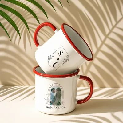 Personalized Photo Mug with Initials for Couples