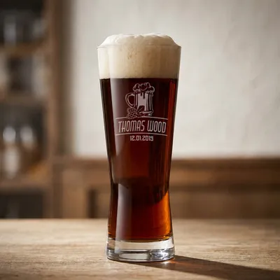 Personalised Prague Beer Glass for Birthdays and New Year