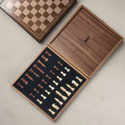 Personalized Premium Walnut Chess Set