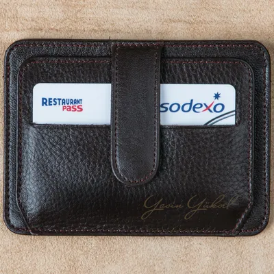 Personalized Signed Leather Credit Card Holder
