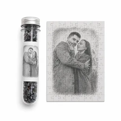 Personalized Sketch Photo Capsule Puzzle Gift