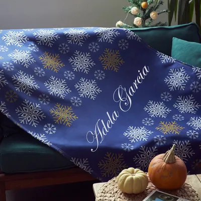 Personalized Snowflakes Design TV Blanket