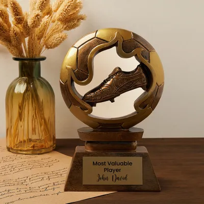 Personalized Soccer Trophy Decorative Boot Statue