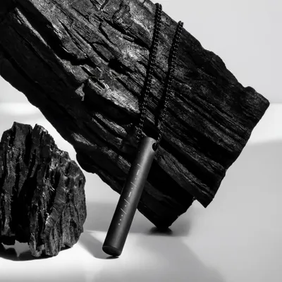 Personalized Stainless Steel Cylindrical Bar Pendant for Men