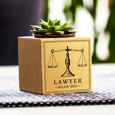 Personalized Succulent Naturacube for Lawyers
