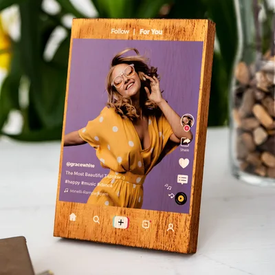 Personalized TikTok Design Solid Wooden Picture Frame