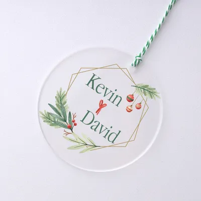 Personalized Transparent Christmas Ornament with Name