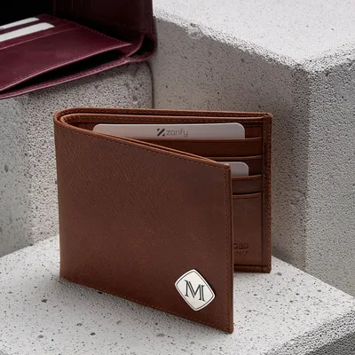 Personalized Vintage Leather Wallet with Initials