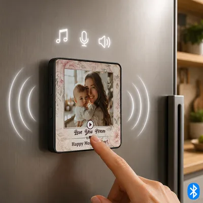 Personalized Voice Recording Photo Magnet Gift for Mom
