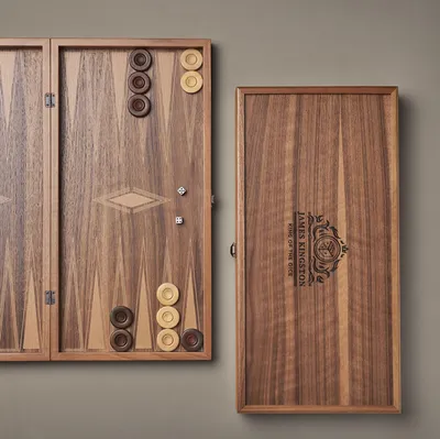 Personalized Walnut Backgammon Set for Men