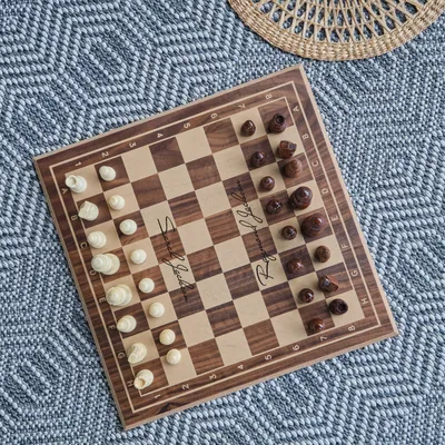 Personalized Walnut Square Chess Board