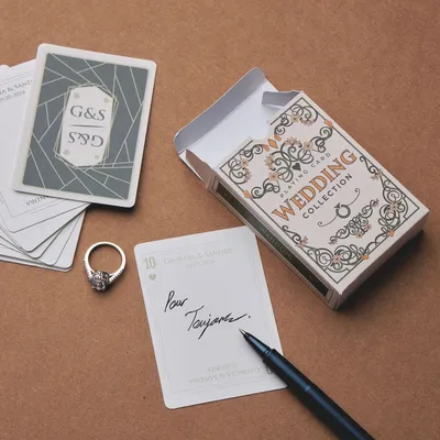 Personalized Wedding Guest Notes Playing Cards