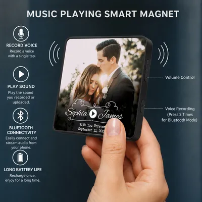 Personalized Wedding Photo Music Player Magnet Gift