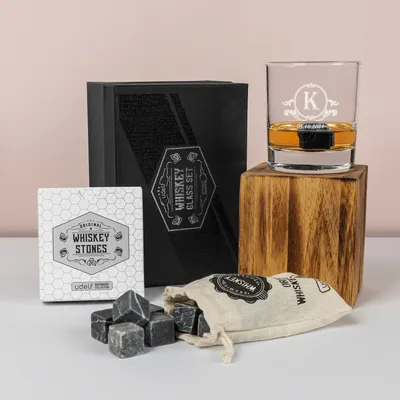 Personalized Whiskey Set with Initials and Date