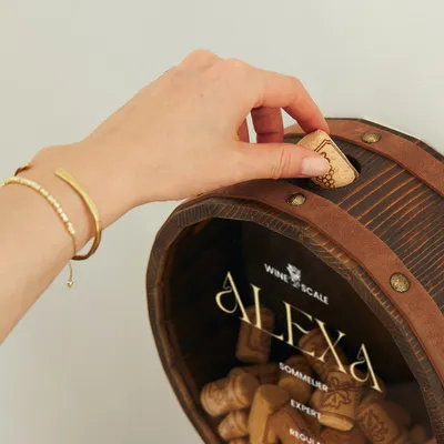 Personalized Wine Cork Holder with Scale for Wine Enthusiasts