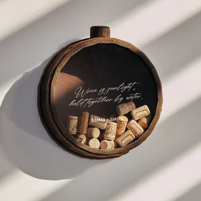 Personalized Wine Cork Shadow Box with Message Area