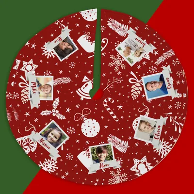 Personalized with 7 Photos Christmas Tree Skirt