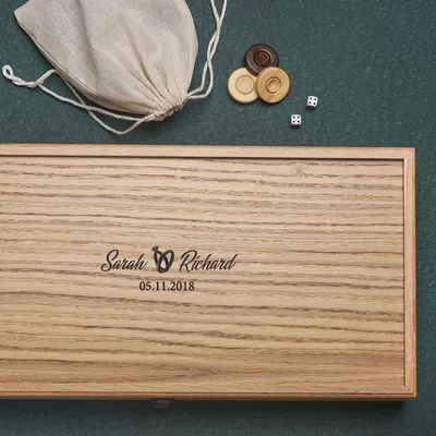 Personalized Wooden Backgammon Set for Anniversary