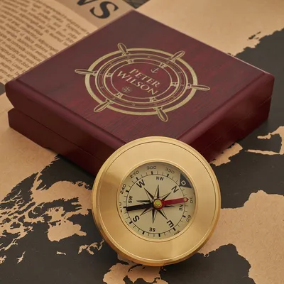 Personalized Wooden Box Sailor Compass for Men