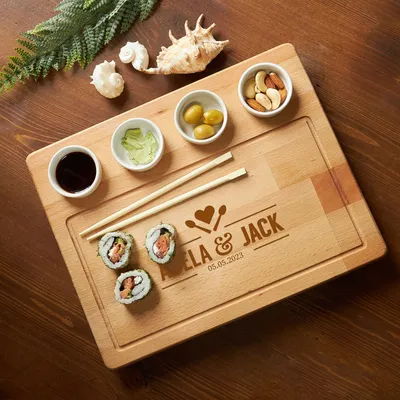 Personalized Wooden Breakfast Tray for Couples
