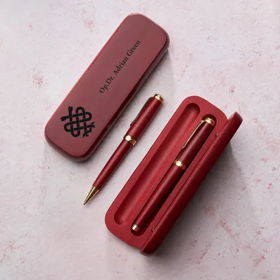 Personalized Wooden Case Pen Set Gift for Doctors