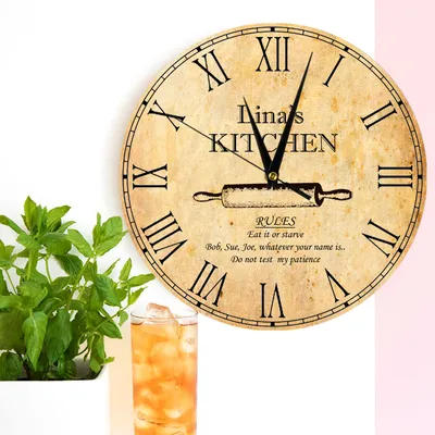 Personalized Wooden Kitchen Clock