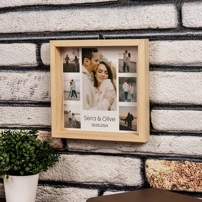 Personalized Wooden Mini Photo Frame for Couples