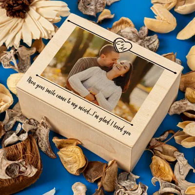 Personalized Wooden Music Box with Picture and Special Message