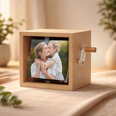 Personalized Wooden Photo Flipbook for Mom