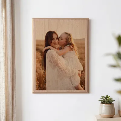 Personalized Couple Portrait Wooden Photo as Valentine's Day Gift for Love