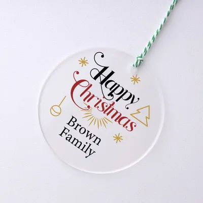 Personlized Transparent Acrylic Christmas Ornament