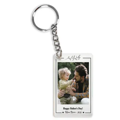 Photo and Message Printed Plexiglass Keychain for Dad