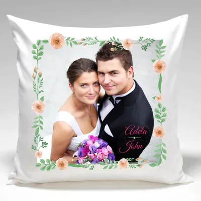 Photo Printed Pillow with Names