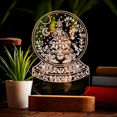 Pine Tree Design 3D Led Lamp