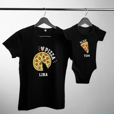 Pizza Design Mom T-Shirt Kids Body Combination