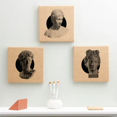 Postmodern Sculpture Design 3 pcs Vintage Painting Set