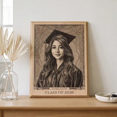 Printed Wood Photo Portrait Best Graduation Gift