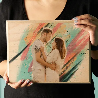 Printed Wooden Photo Frame for Couples