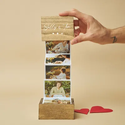 Pull Out Photo Memory Box as Anniversary Gift for Her