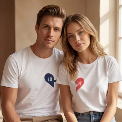 Puzzle Heart Valentine's Special T-shirt Combination