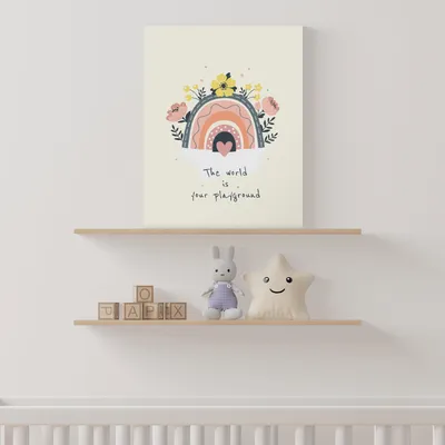 Rainbow Floral Designed Baby Room Art Print